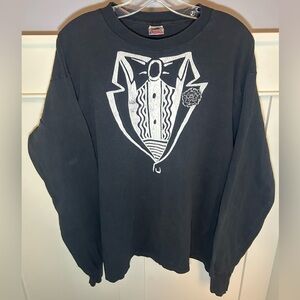 Vintage 90's Tuxedo print longsleeve single-stitch shirt